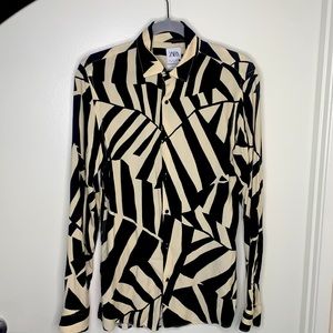Zara man slim fit shirt, bicolor long sleeves